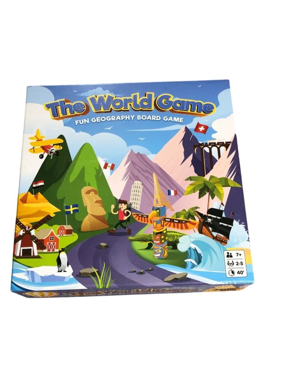 The World Game Fun Geography Board Game For Kids & Adults 7+ Complete Homeschool
